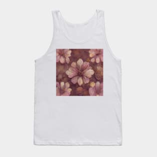 Vintage looking flowers in faded pastel purples Tank Top